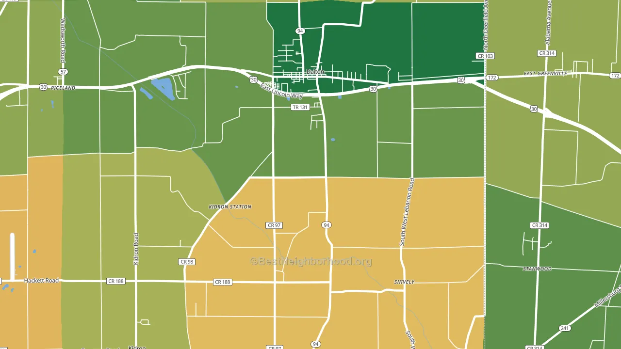 44618, OH block-group voter-turnout map