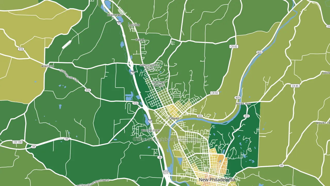 44622, OH block-group voter-turnout map
