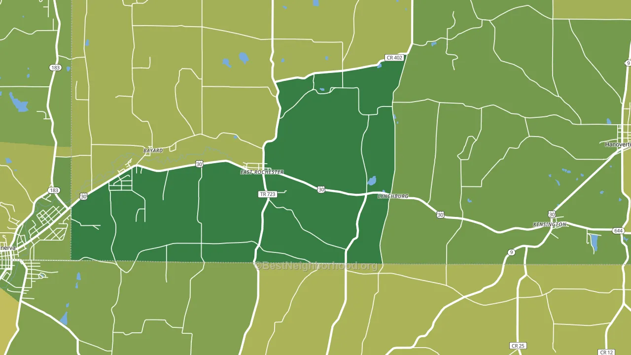 44625, OH block-group voter-turnout map