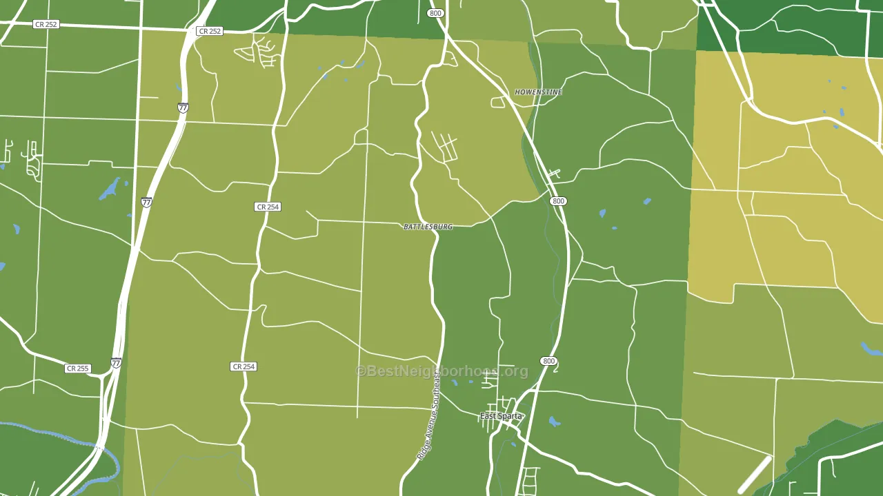 44626, OH block-group voter-turnout map