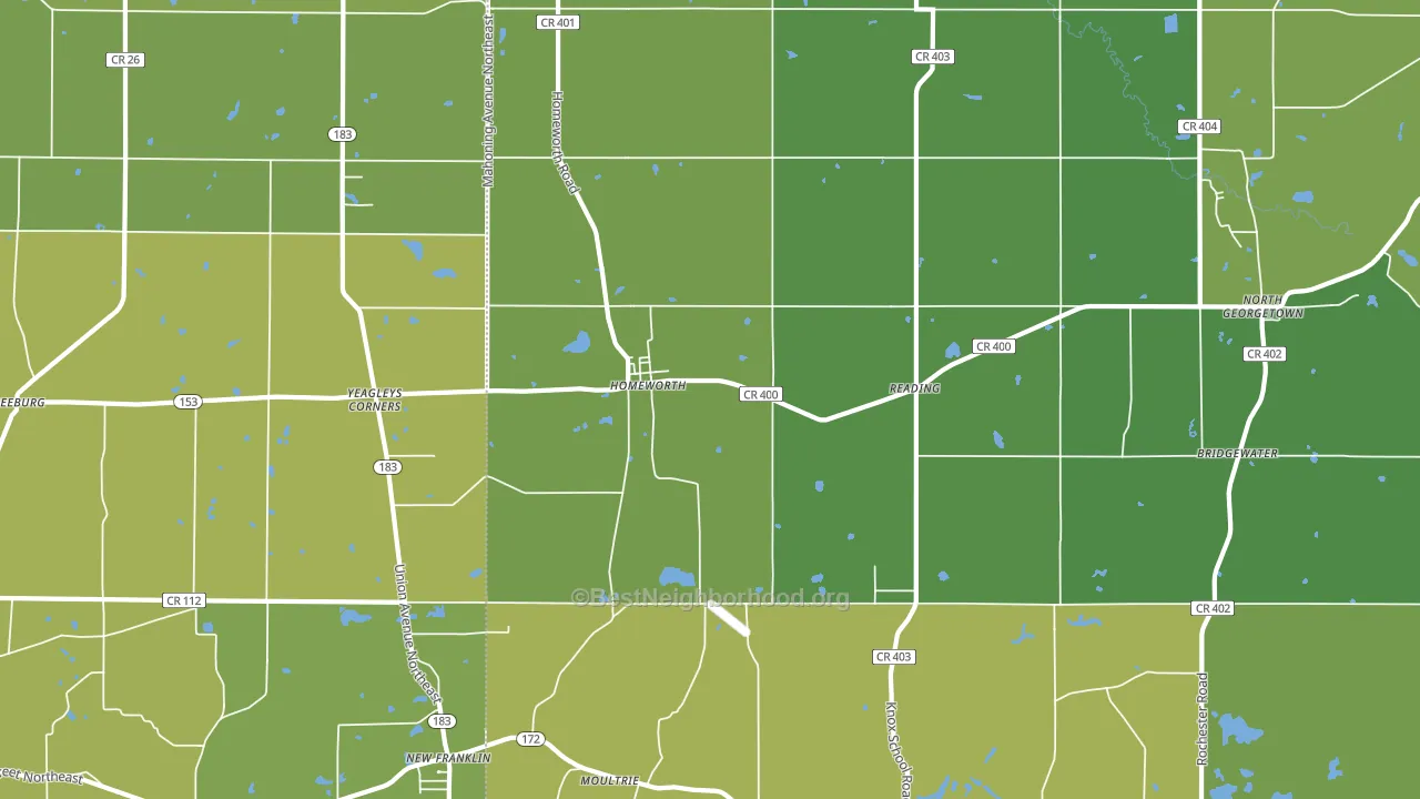 44634, OH block-group voter-turnout map
