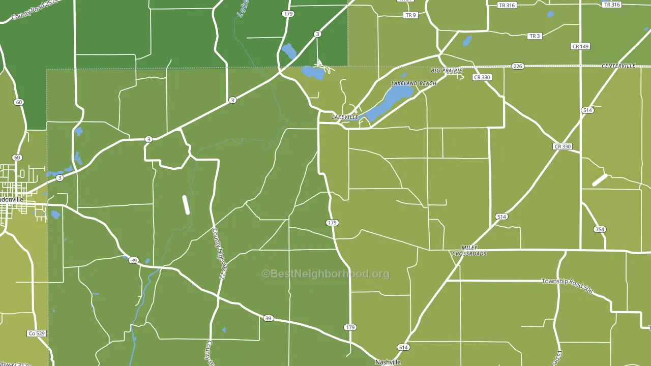44638, OH block-group voter-turnout map