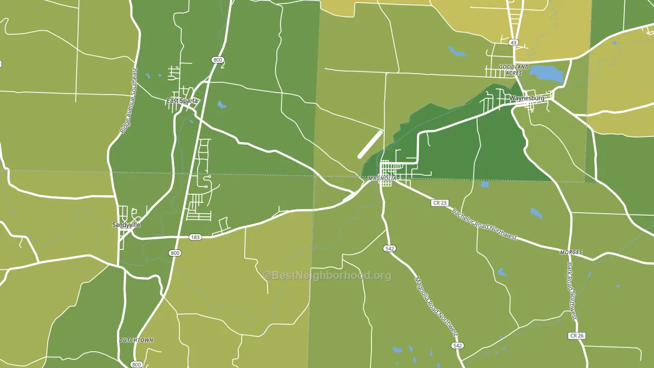44643, OH block-group voter-turnout map