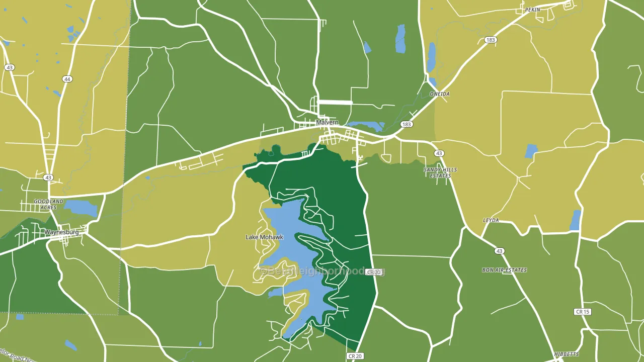 44644, OH block-group voter-turnout map