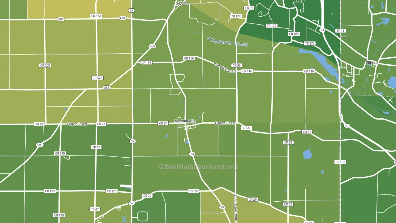 44645, OH block-group voter-turnout map