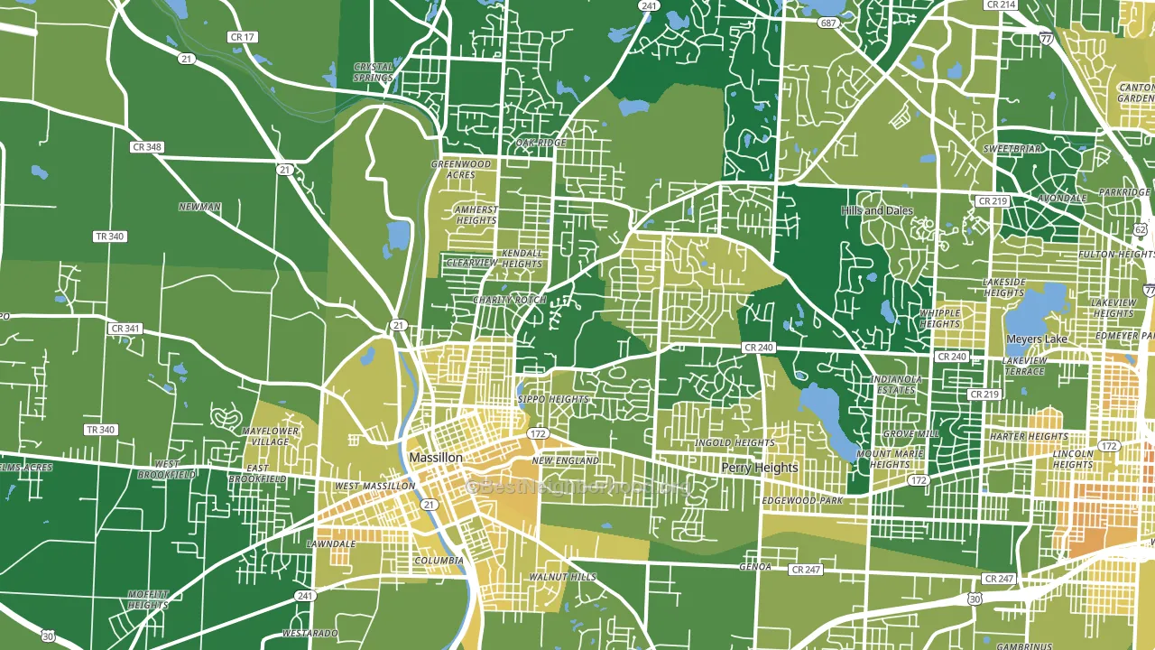 44646, OH block-group voter-turnout map