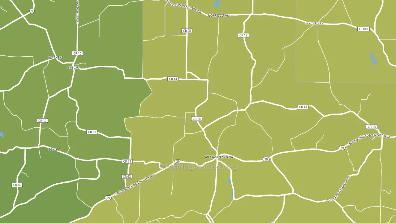 44651, OH block-group voter-turnout map