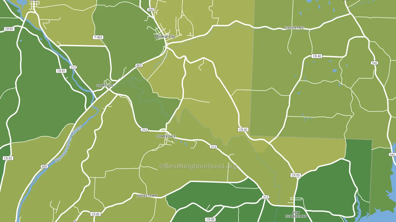 44656, OH block-group voter-turnout map