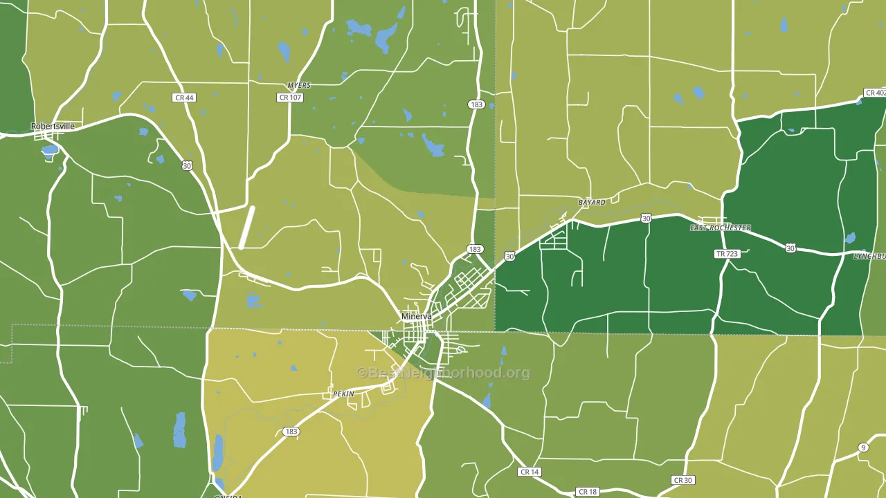 44657, OH block-group voter-turnout map