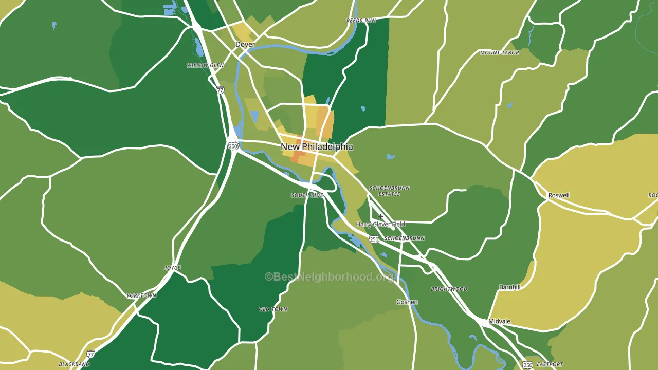 44663, OH block-group voter-turnout map