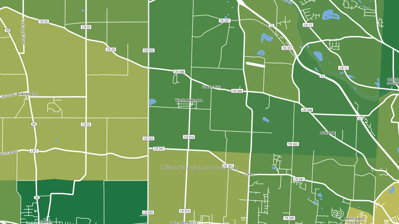 44666, OH block-group voter-turnout map