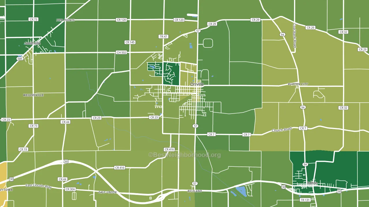 44667, OH block-group voter-turnout map