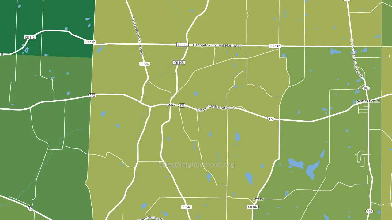 44669, OH block-group voter-turnout map