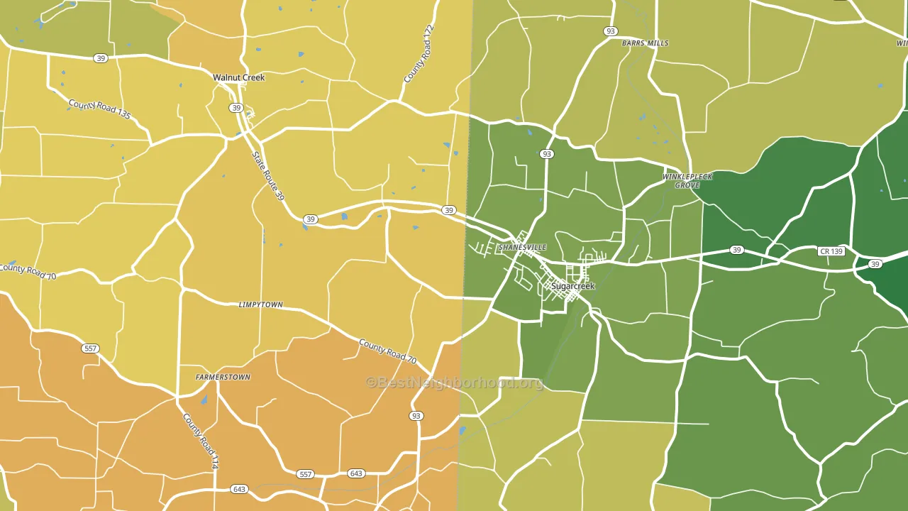 44681, OH block-group voter-turnout map