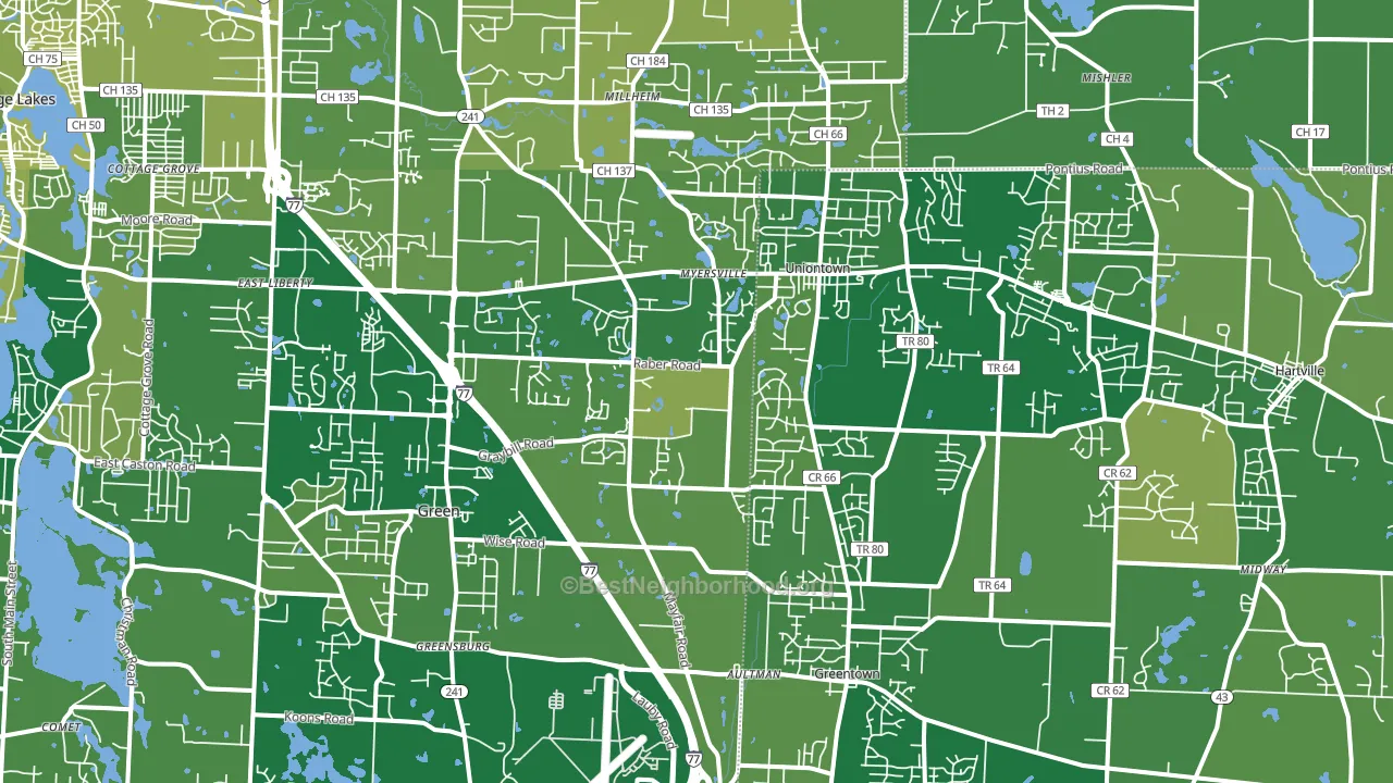 44685, OH block-group voter-turnout map