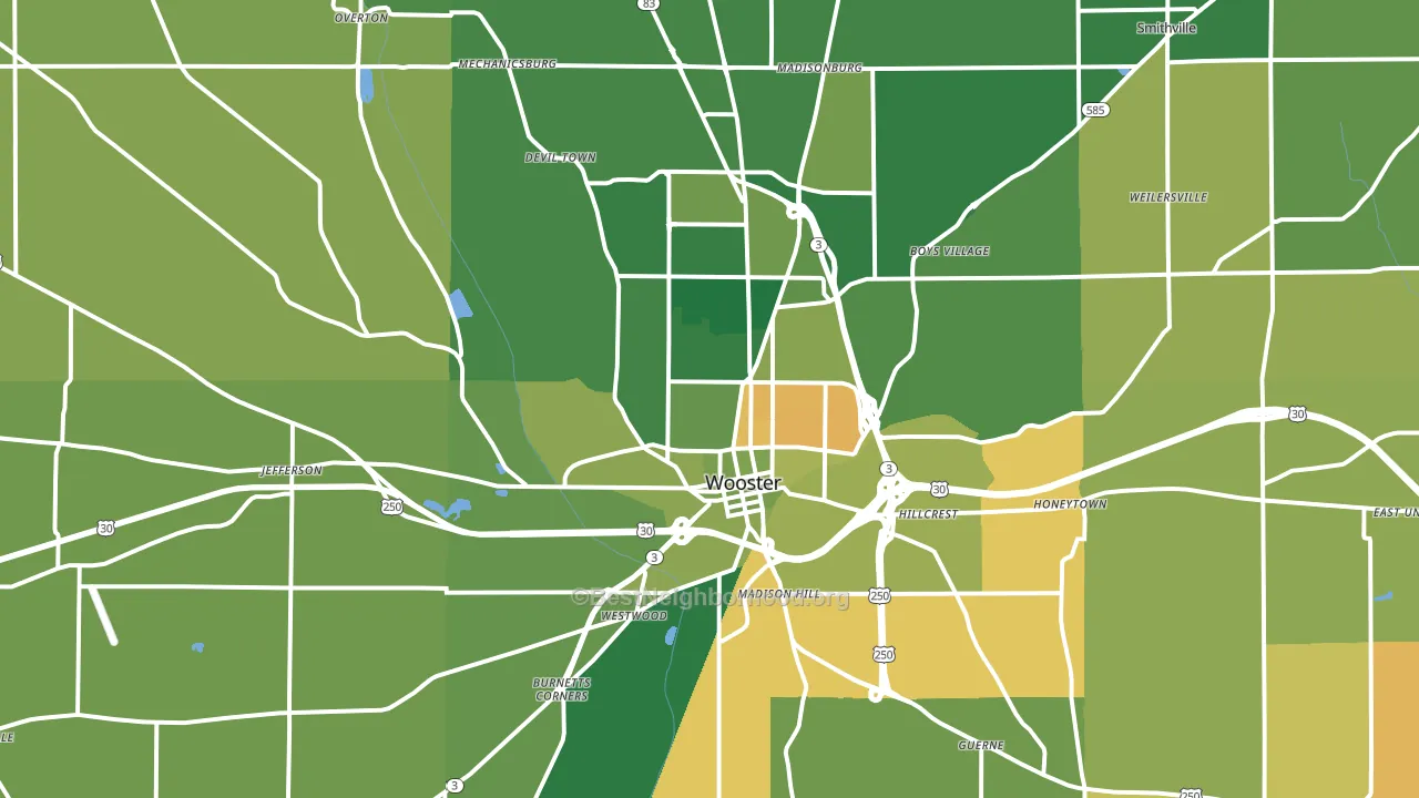 44691, OH block-group voter-turnout map