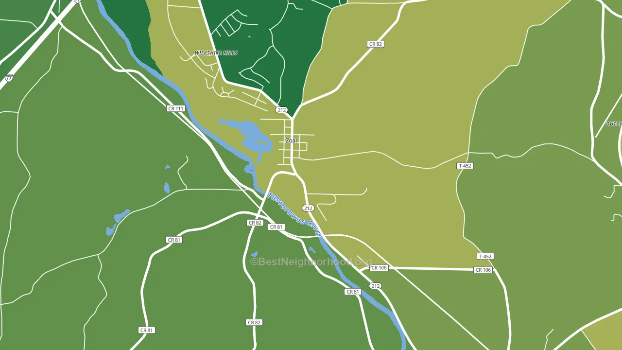 44697, OH block-group voter-turnout map
