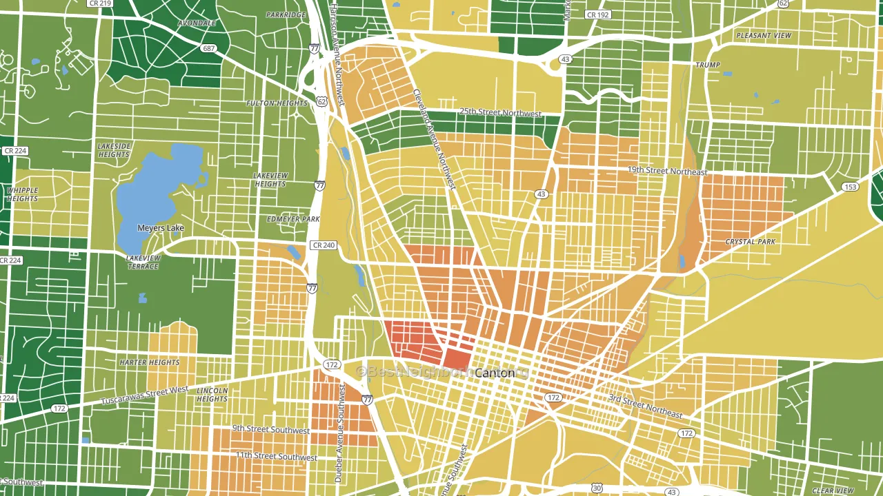 44703, OH block-group voter-turnout map
