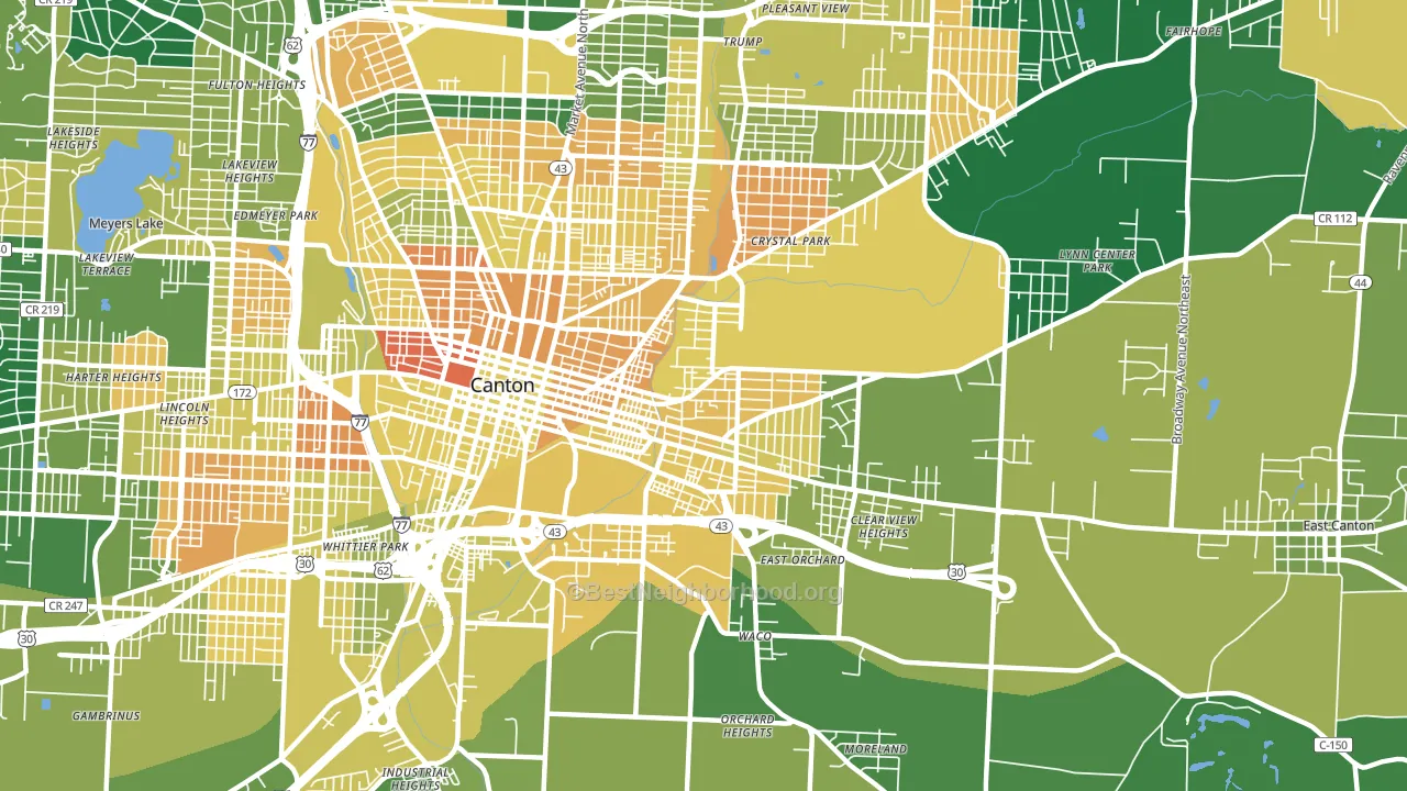 44704, OH block-group voter-turnout map