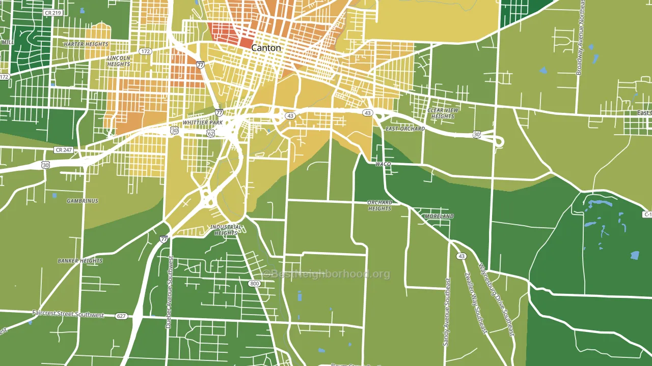 44707, OH block-group voter-turnout map
