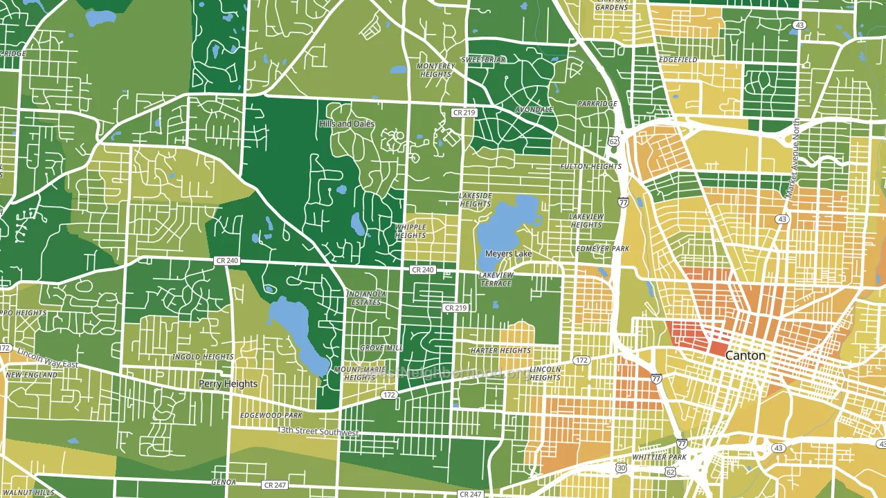 44708, OH block-group voter-turnout map