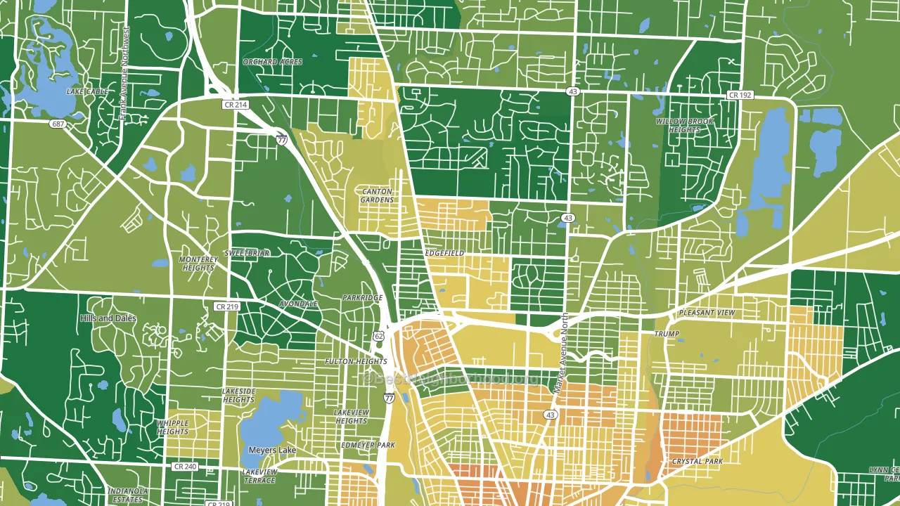 44709, OH block-group voter-turnout map