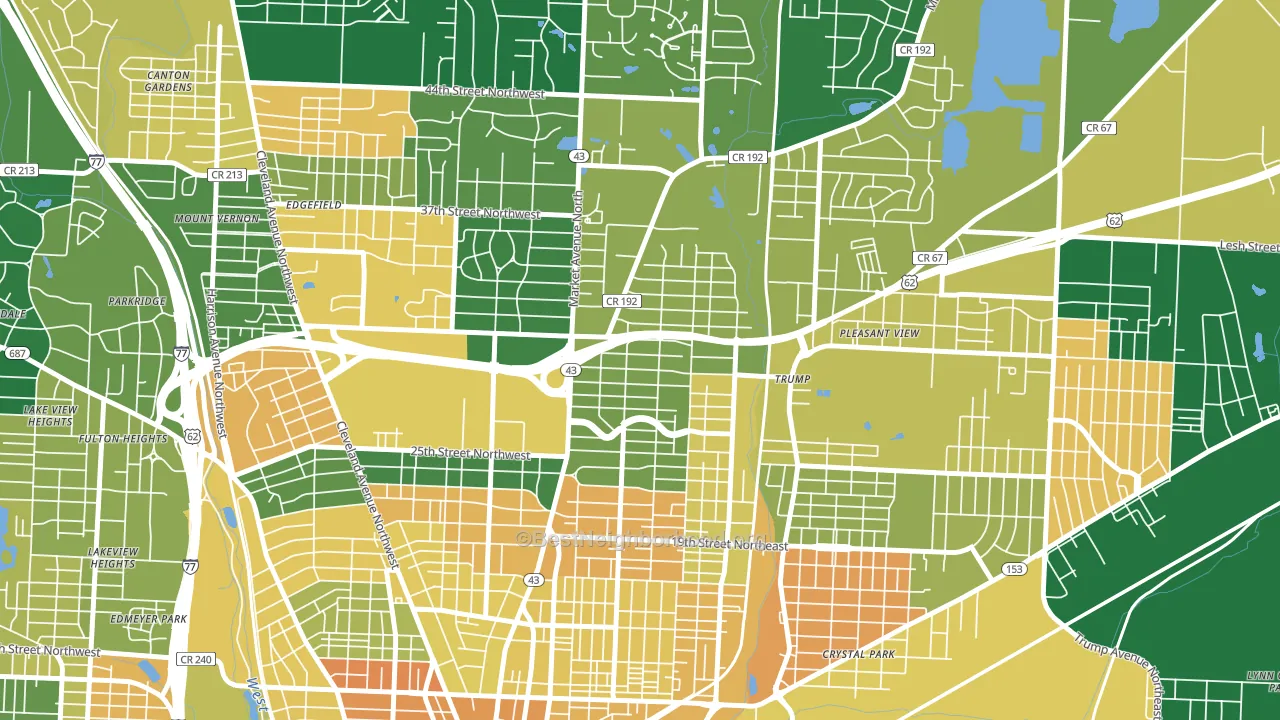 44714, OH block-group voter-turnout map