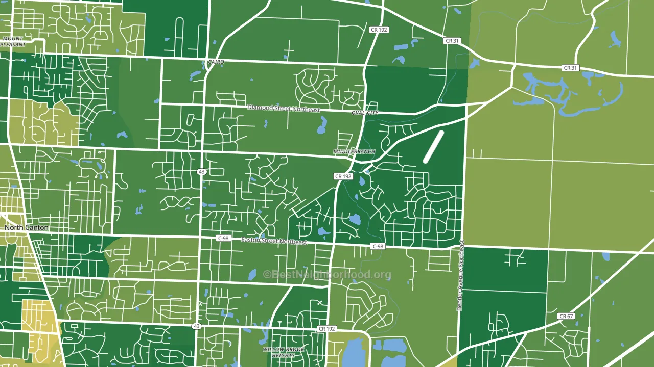44721, OH block-group voter-turnout map