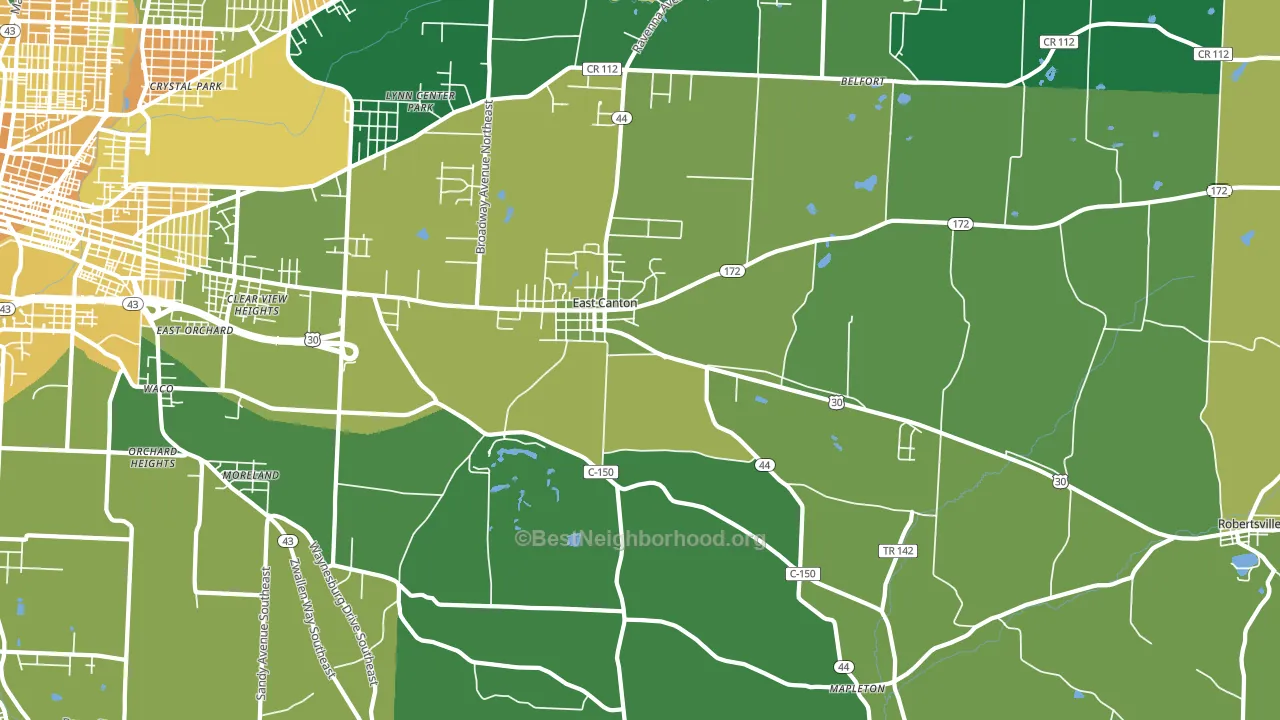 44730, OH block-group voter-turnout map