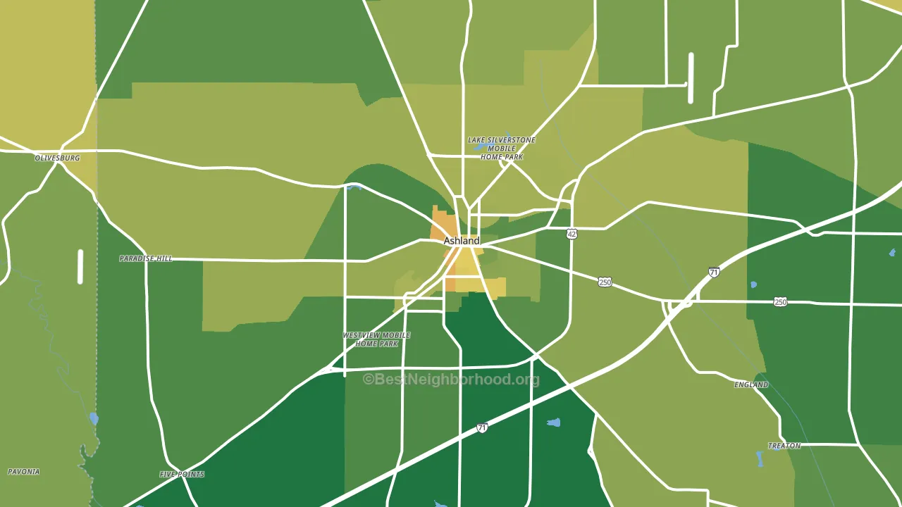 44805, OH block-group voter-turnout map