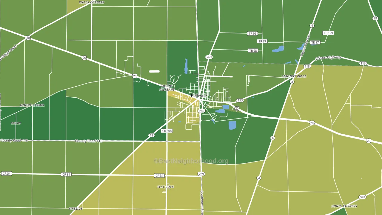 44811, OH block-group voter-turnout map