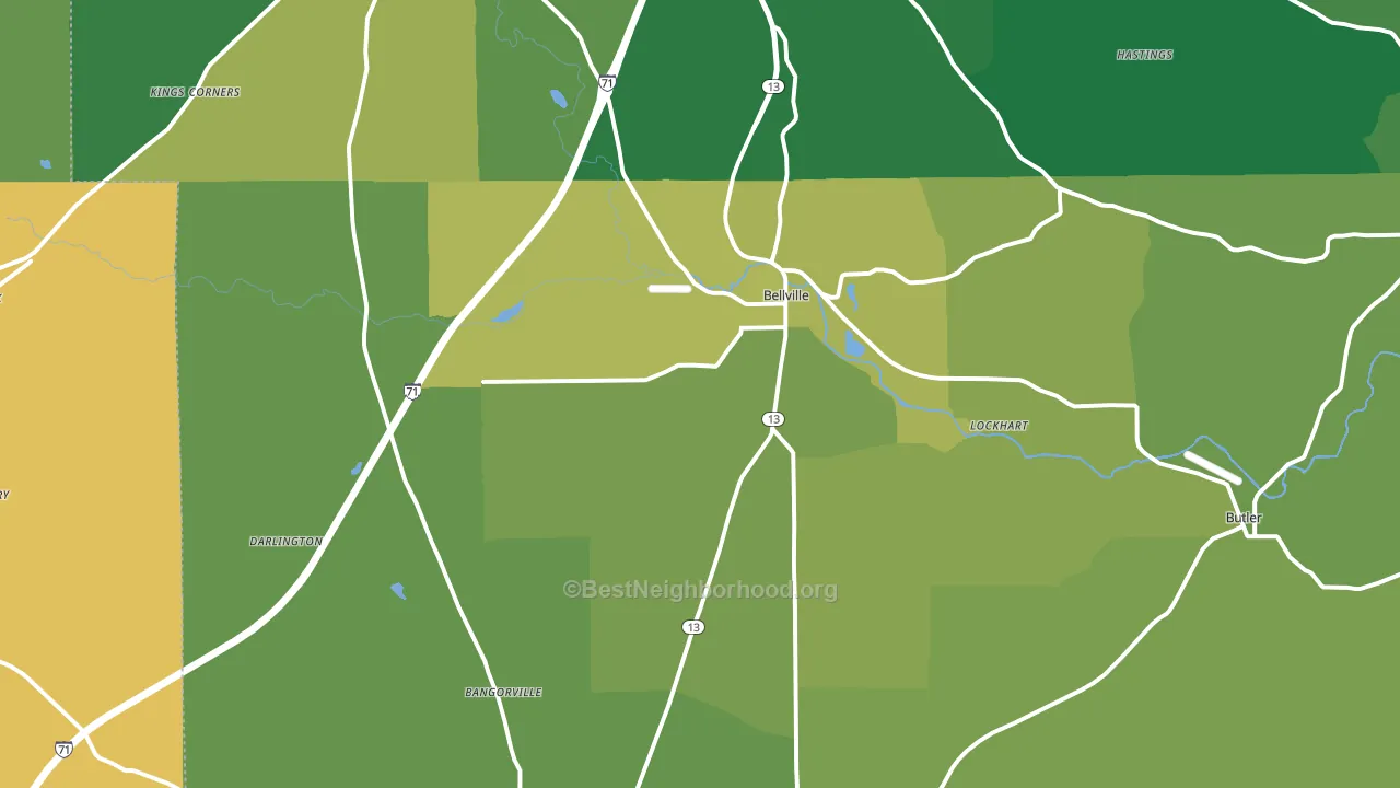 44813, OH block-group voter-turnout map