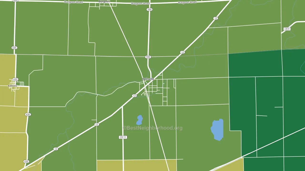 44815, OH block-group voter-turnout map