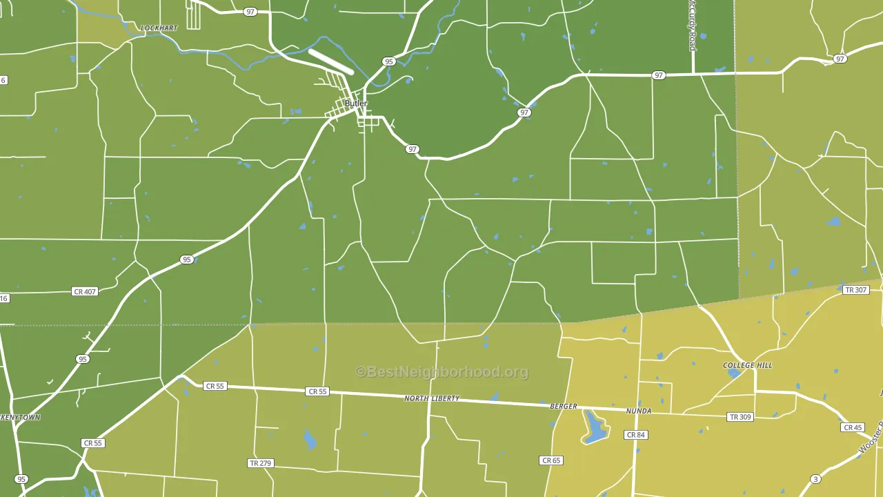 44822, OH block-group voter-turnout map