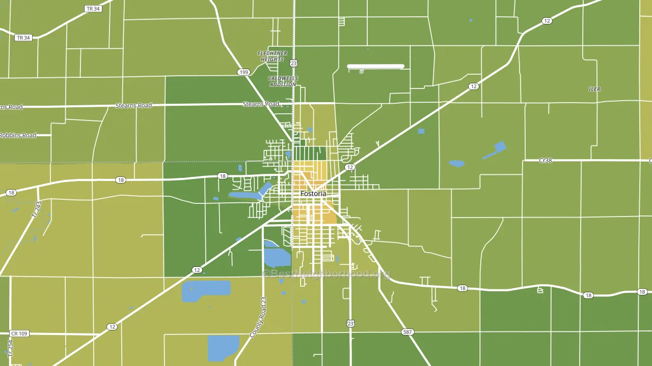 44830, OH block-group voter-turnout map
