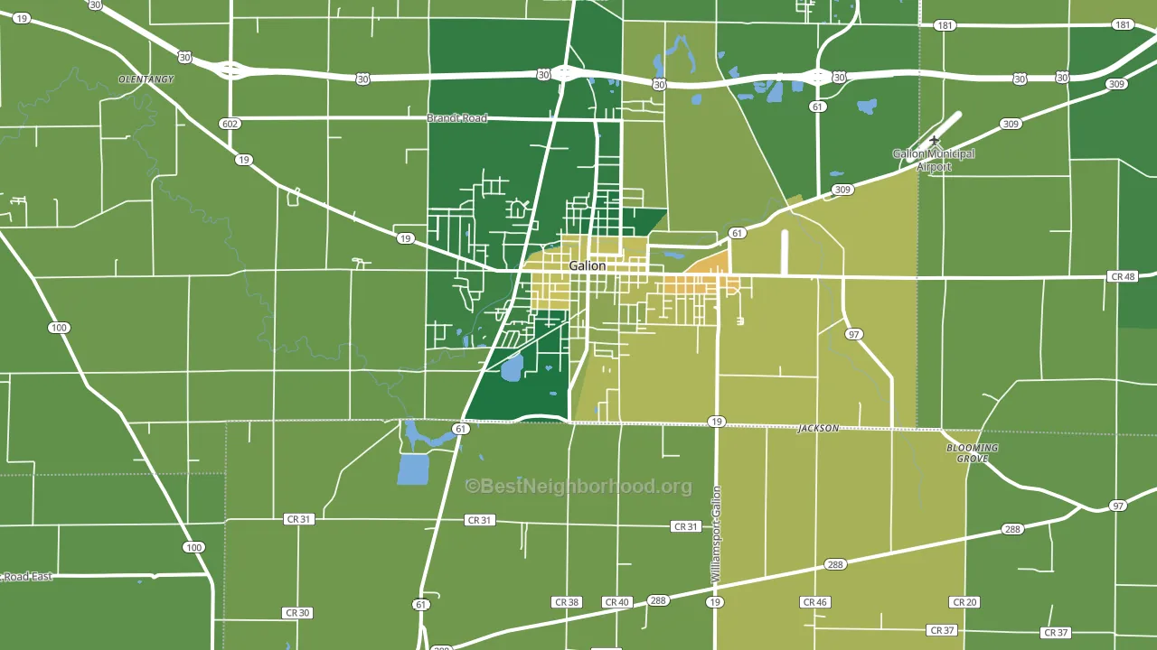 44833, OH block-group voter-turnout map