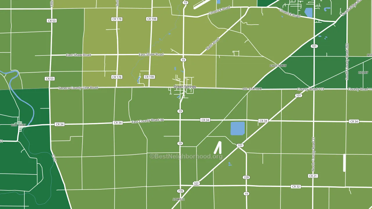 44836, OH block-group voter-turnout map