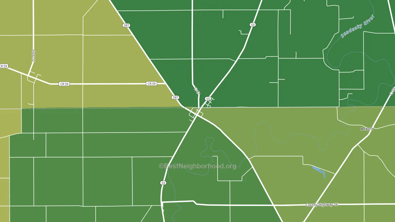 44844, OH block-group voter-turnout map