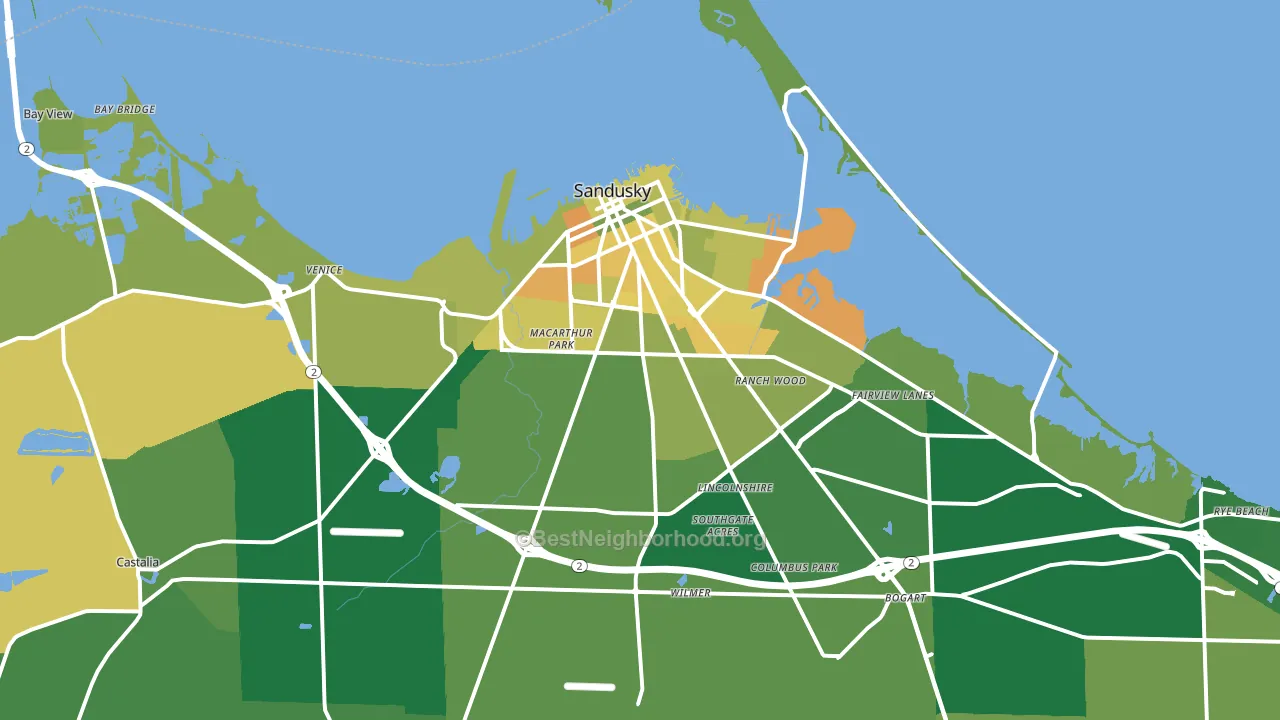 44870, OH block-group voter-turnout map