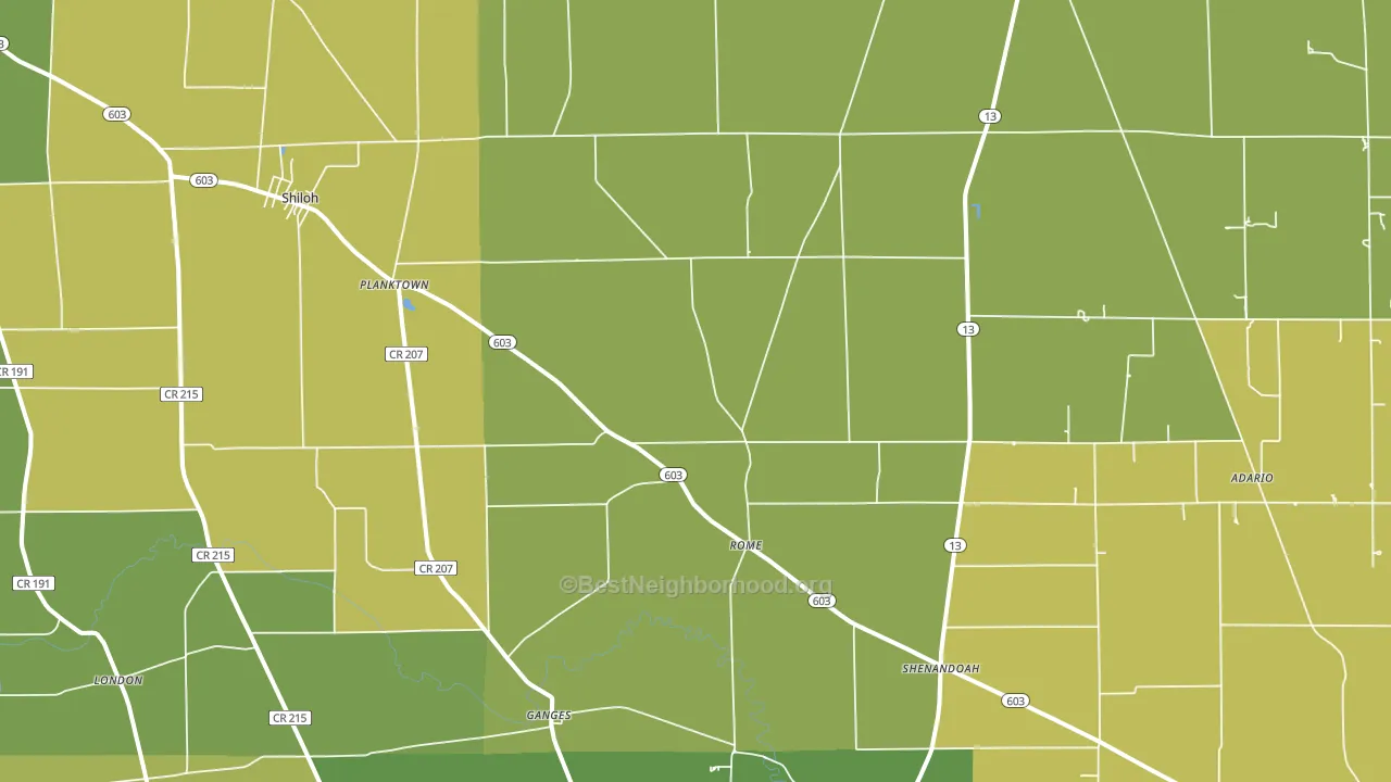 44878, OH block-group voter-turnout map