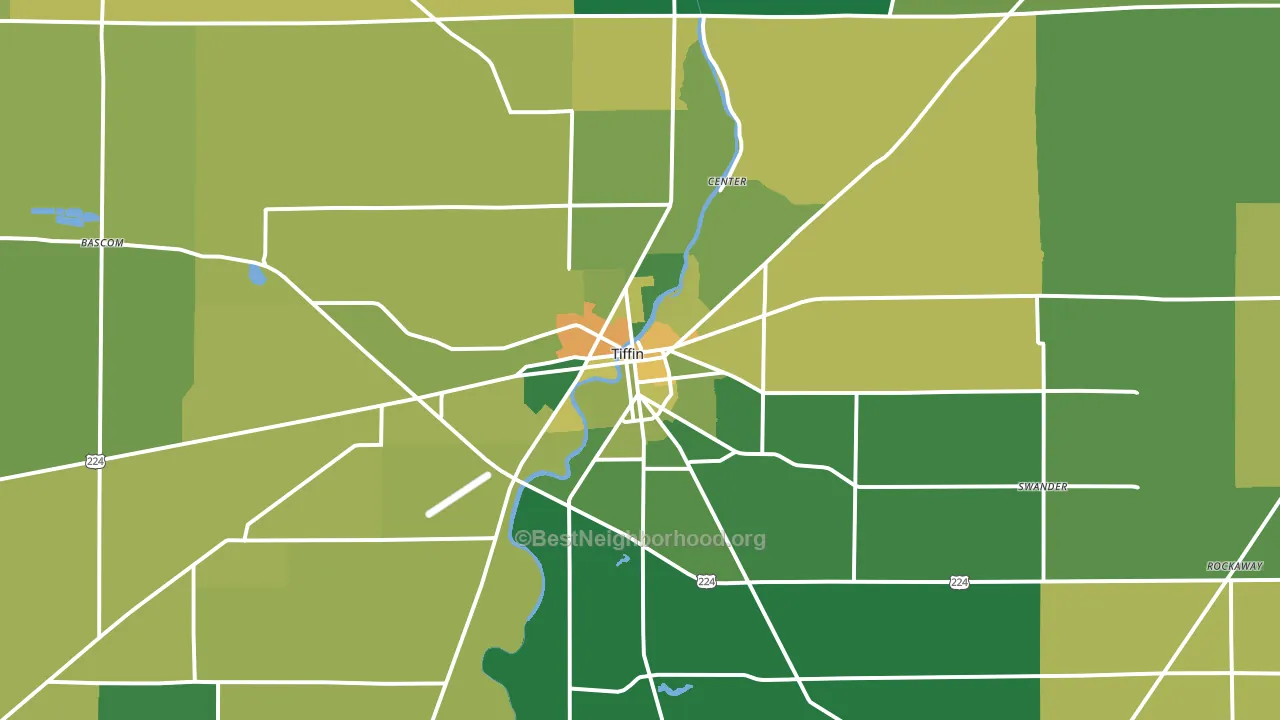 44883, OH block-group voter-turnout map