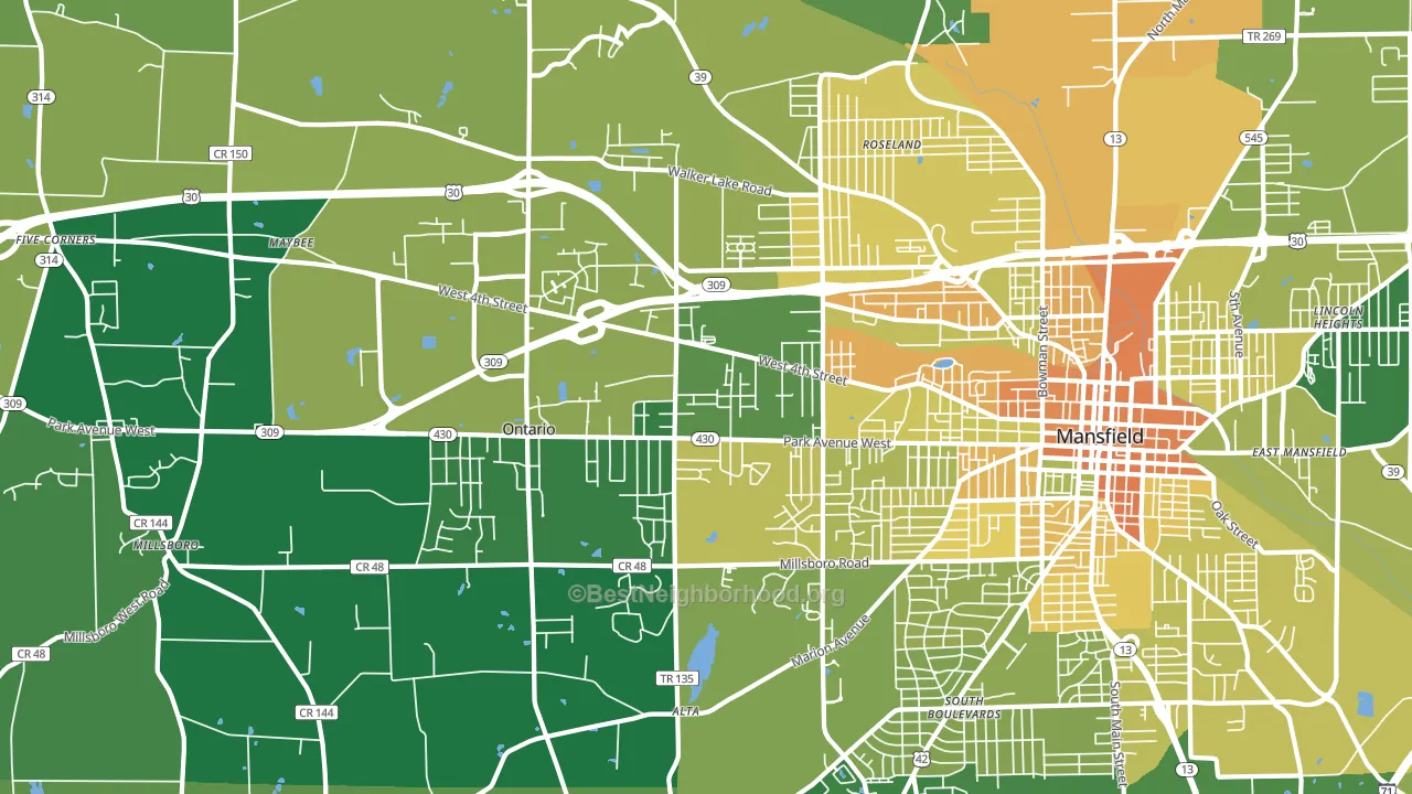 44906, OH block-group voter-turnout map