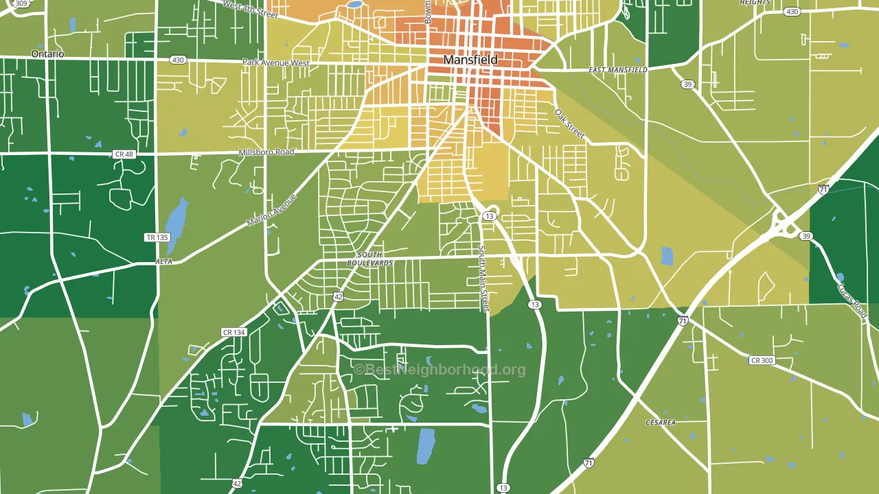 44907, OH block-group voter-turnout map