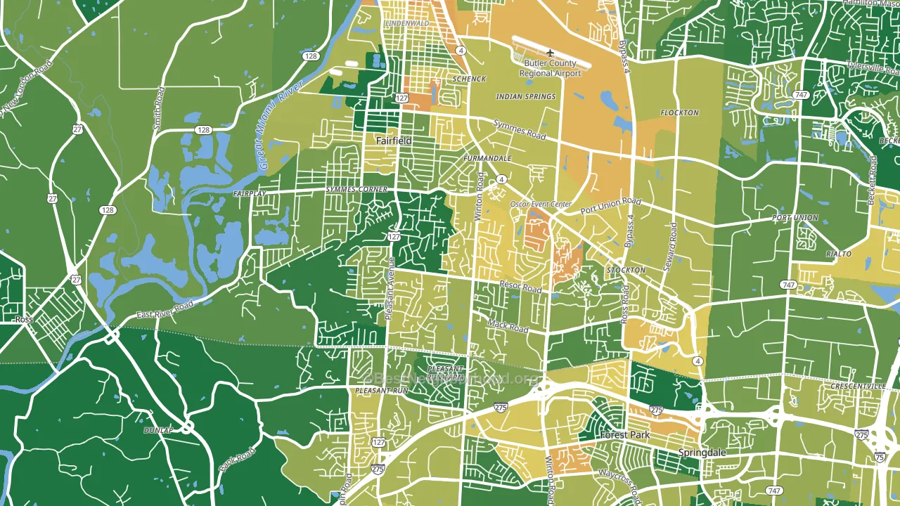 45014, OH block-group voter-turnout map