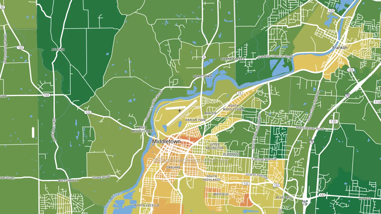 45042, OH block-group voter-turnout map