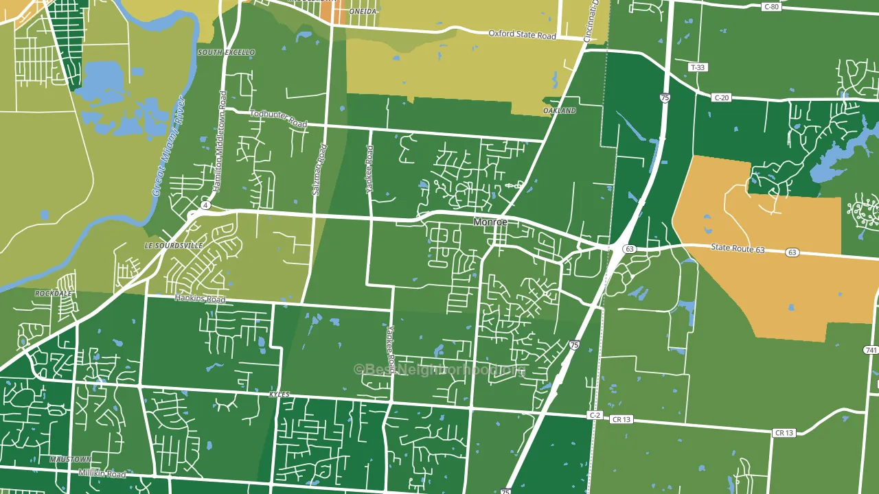45050, OH block-group voter-turnout map
