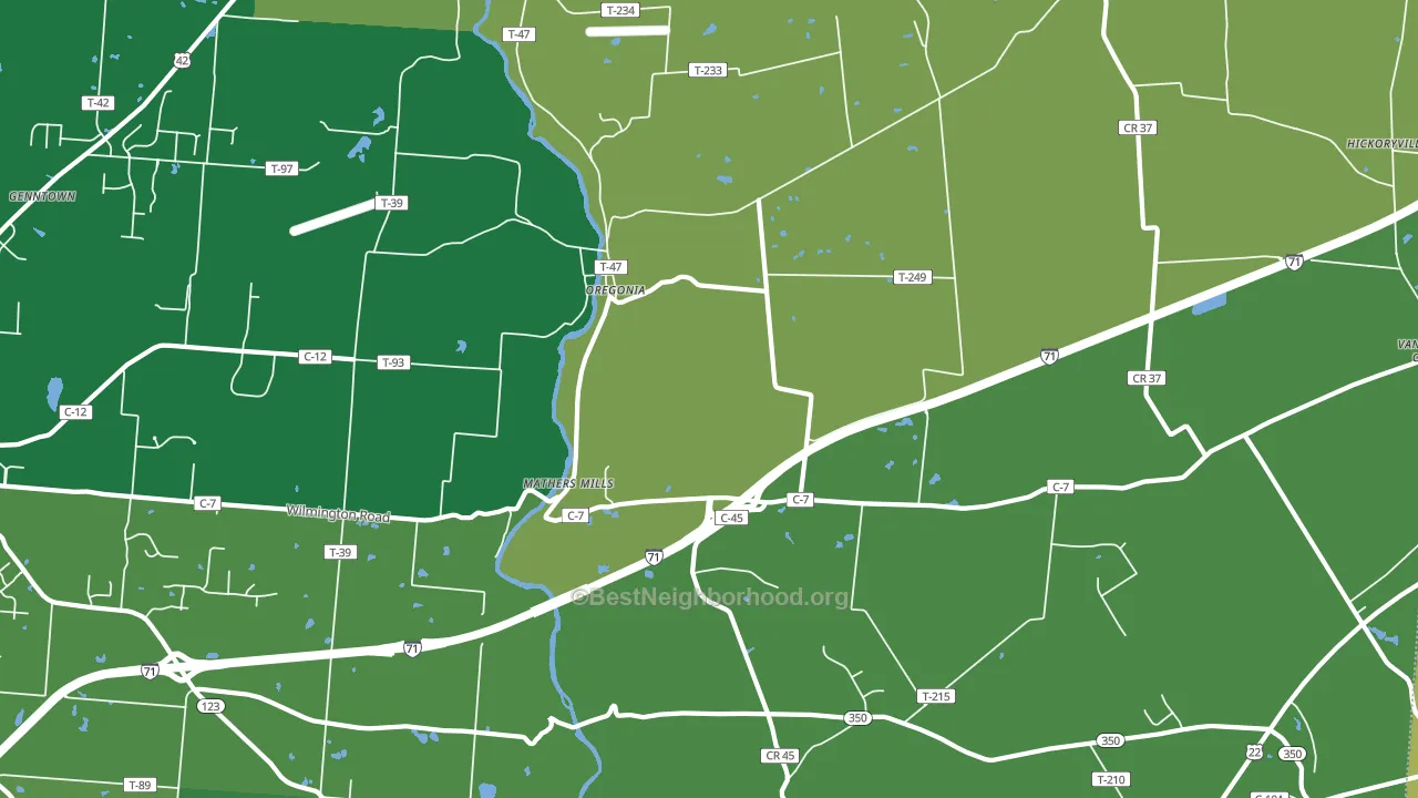 45054, OH block-group voter-turnout map