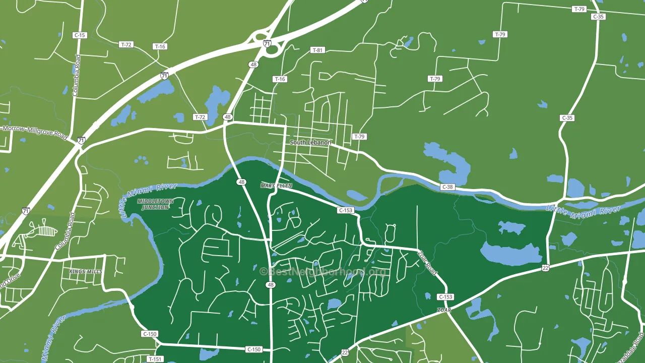 45065, OH block-group voter-turnout map