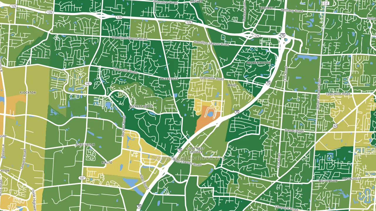 45069, OH block-group voter-turnout map
