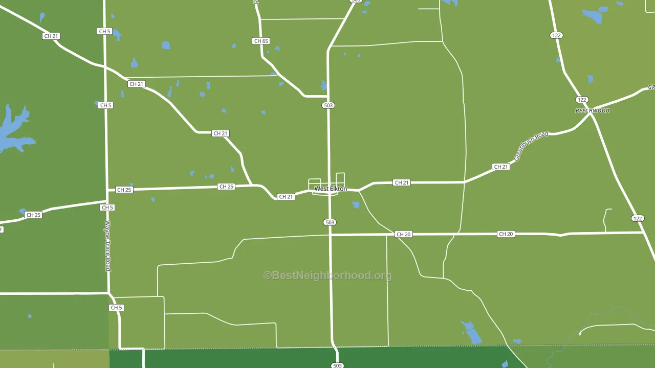 45070, OH block-group voter-turnout map